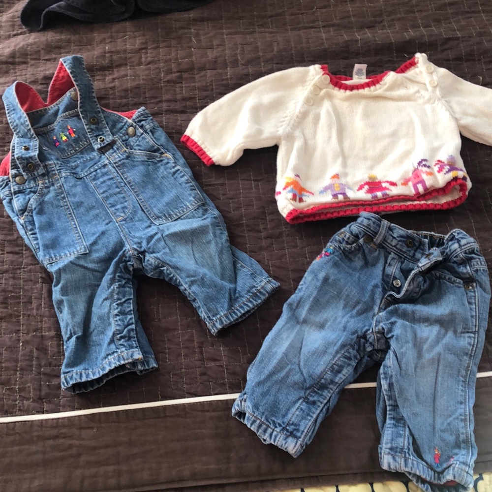 Baby Gap jeans, overalls, sweater bundle